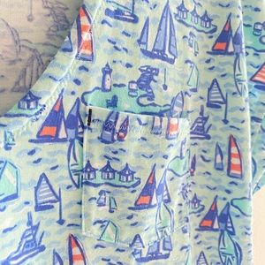 VINEYARD VINES blue sailboat t shirt dress small